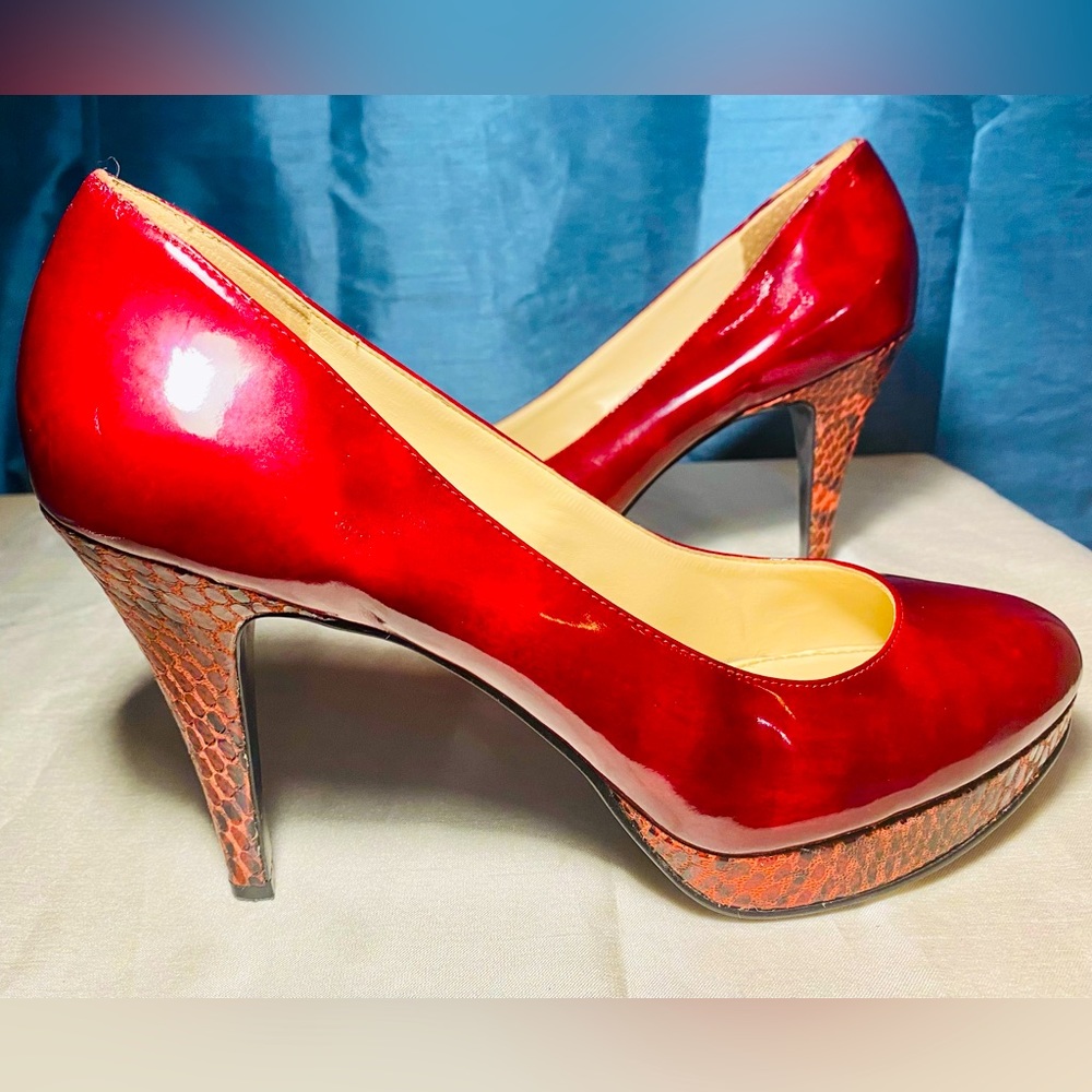 Enzo Angiolini Dixy Red Patent Platform Pumps - Women’s Size 10M